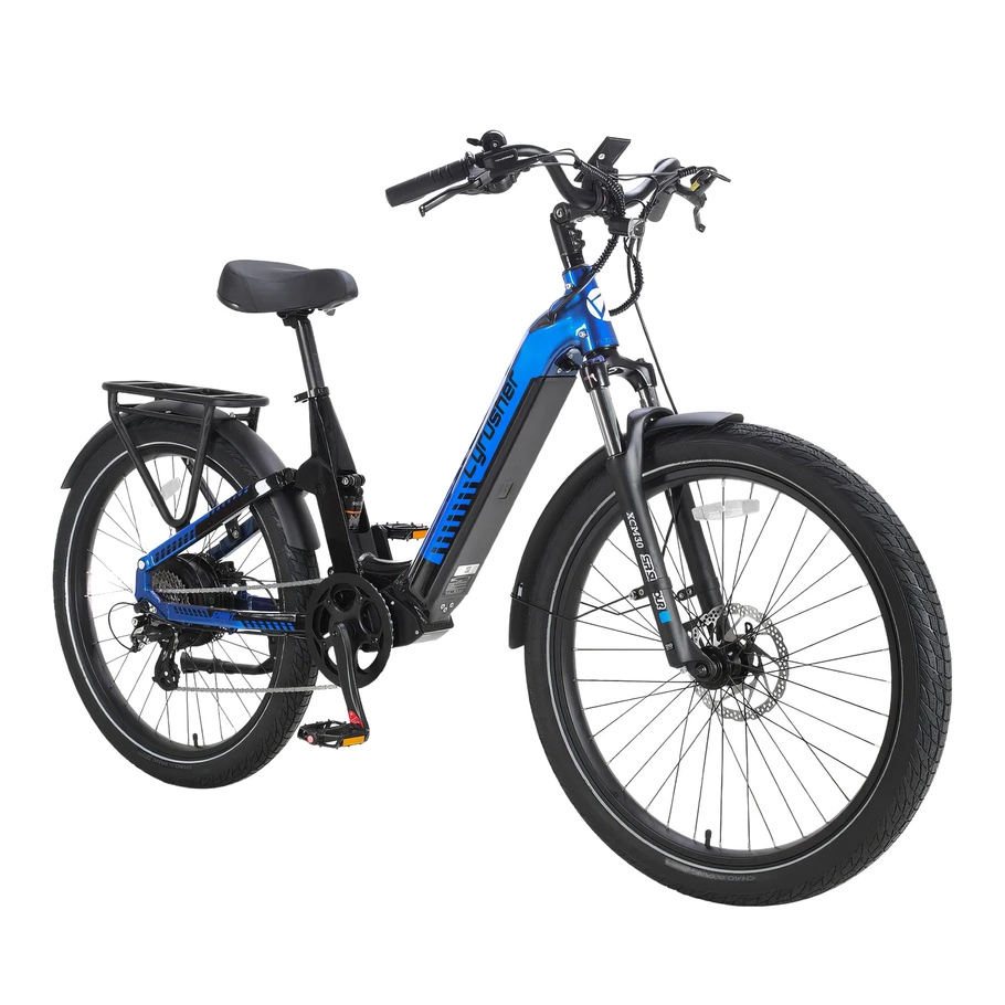 Cyrusher Sprint Electric Bike - 1400W Power | 15Ah Battery | 28mph Speed | 59mi Range | Step-Thru | Mountain Bike